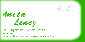 anita lencz business card